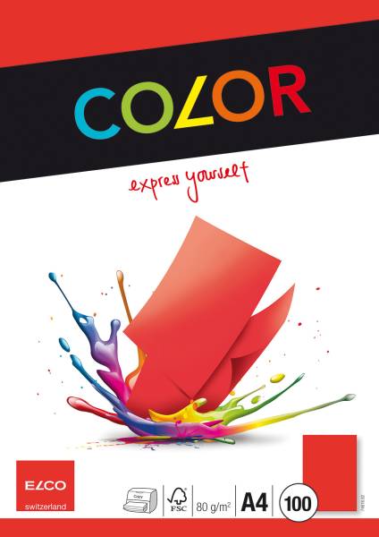 Office Color Papier A4 80g, rot 100 Blatt ELCO 74616.92