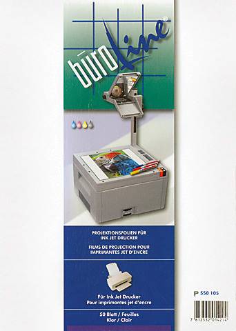 BÜROLINE Projektionsfolie A4 550105 für Inkjet Drucker 50 Blatt